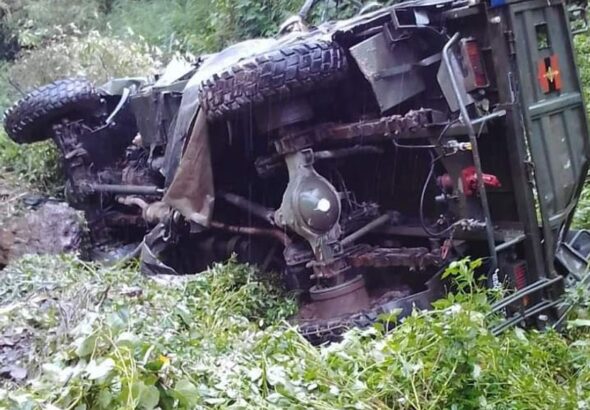 Army vehicle accident in Doda district where 10 soldiers were killed after truck fell into gorge