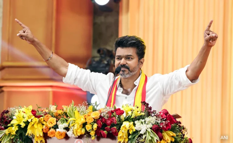 Vijay addressing TVK party workers after announcing Tamil Nadu election candidates