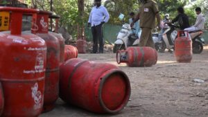 Household kitchen using piped natural gas connection instead of LPG cylinder in India