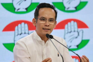Gaurav Gogoi and Akhil Gogoi announcing Congress Raijor Dal alliance for Assam elections 2026