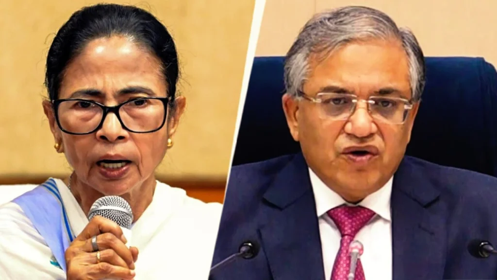 Mamata Banerjee addressing media on Election Commission transfers controversy