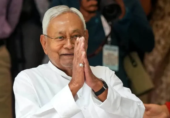 Nitish Kumar during his tenure as Bihar Chief Minister before moving to Rajya Sabha