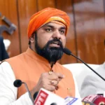 Samrat Chaudhary taking oath as Bihar Chief Minister with BJP leaders present