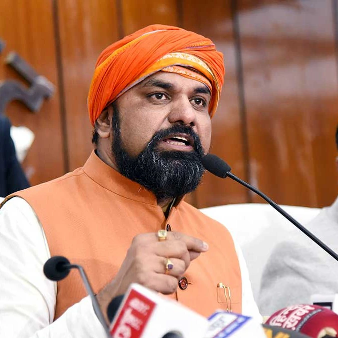 Samrat Chaudhary taking oath as Bihar Chief Minister with BJP leaders present