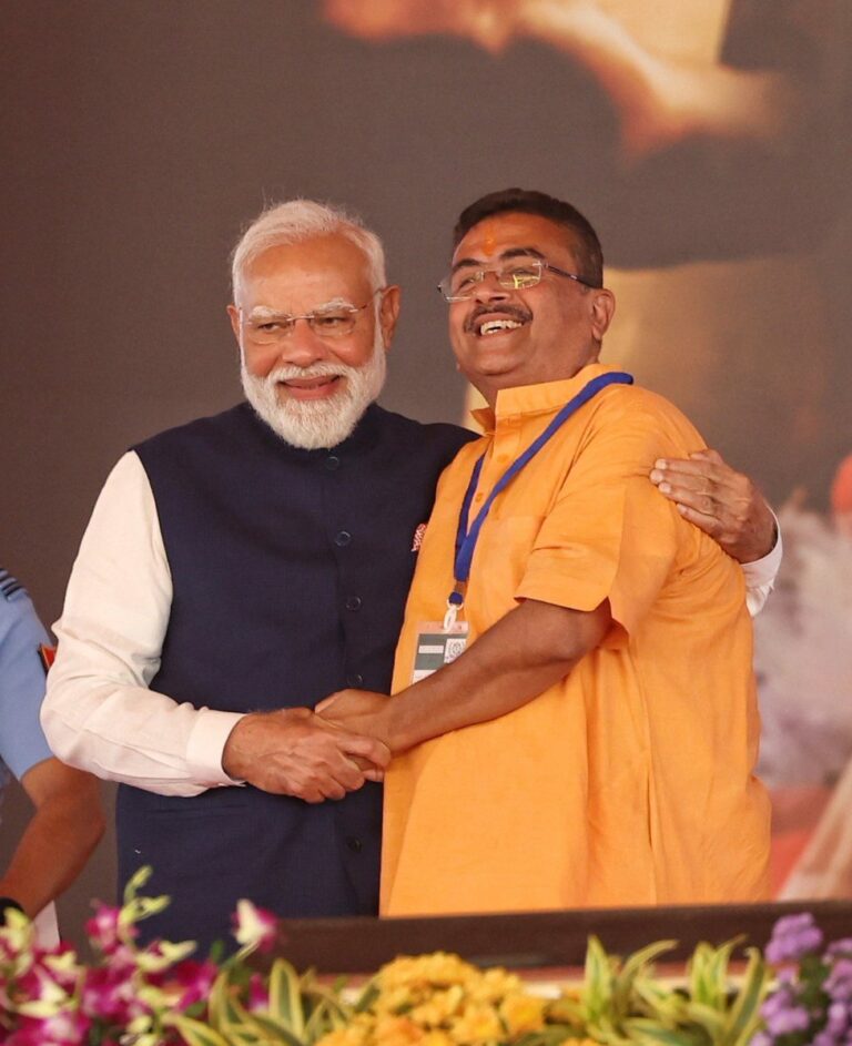 Suvendu Adhikari taking oath as Chief Minister of West Bengal under BJP government